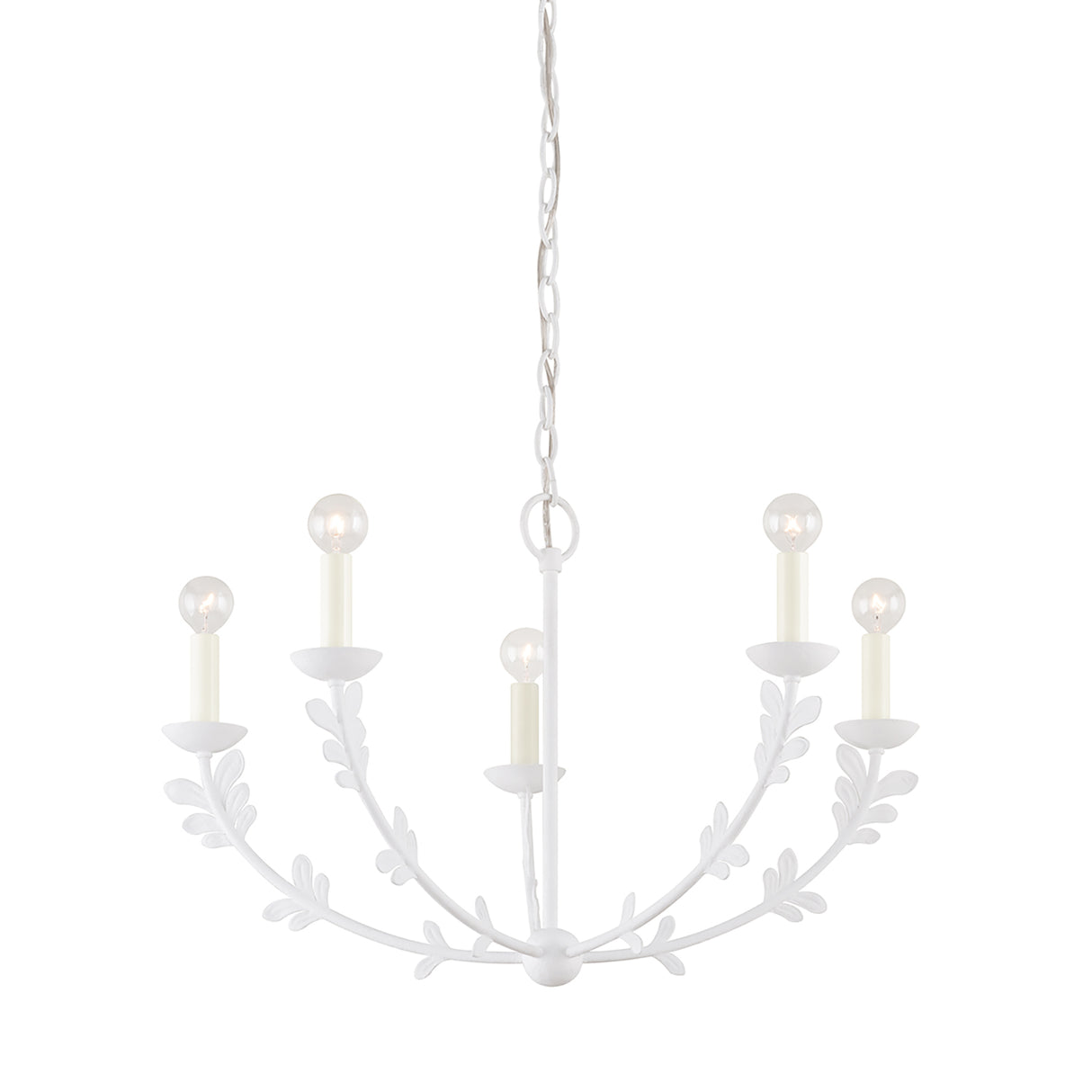 Aviva 5 Light Chandelier 28", Antique White