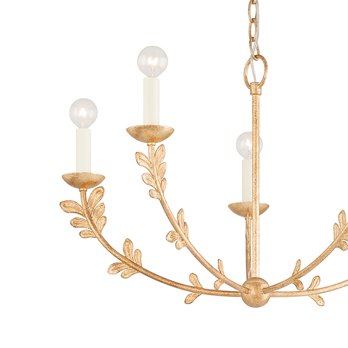 Aviva 5 Light Chandelier 28", Gold Leaf