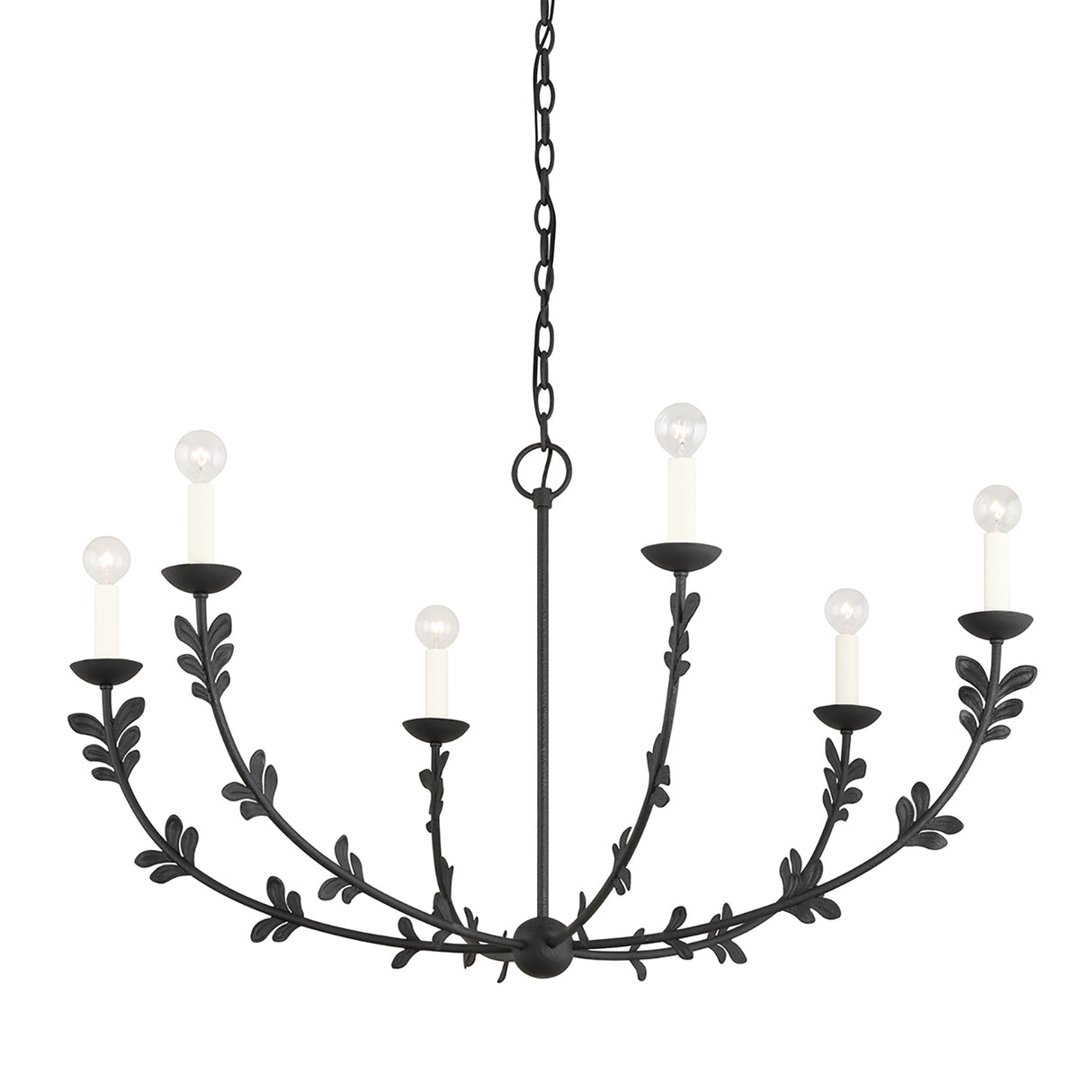 Aviva 6 Light Chandelier 40", Antique Iron
