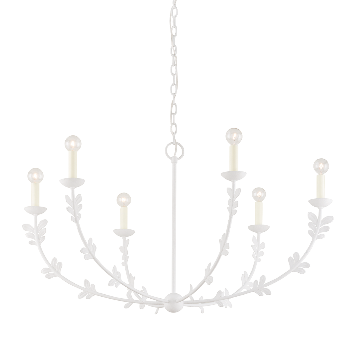Aviva 6 Light Chandelier 40", Antique White