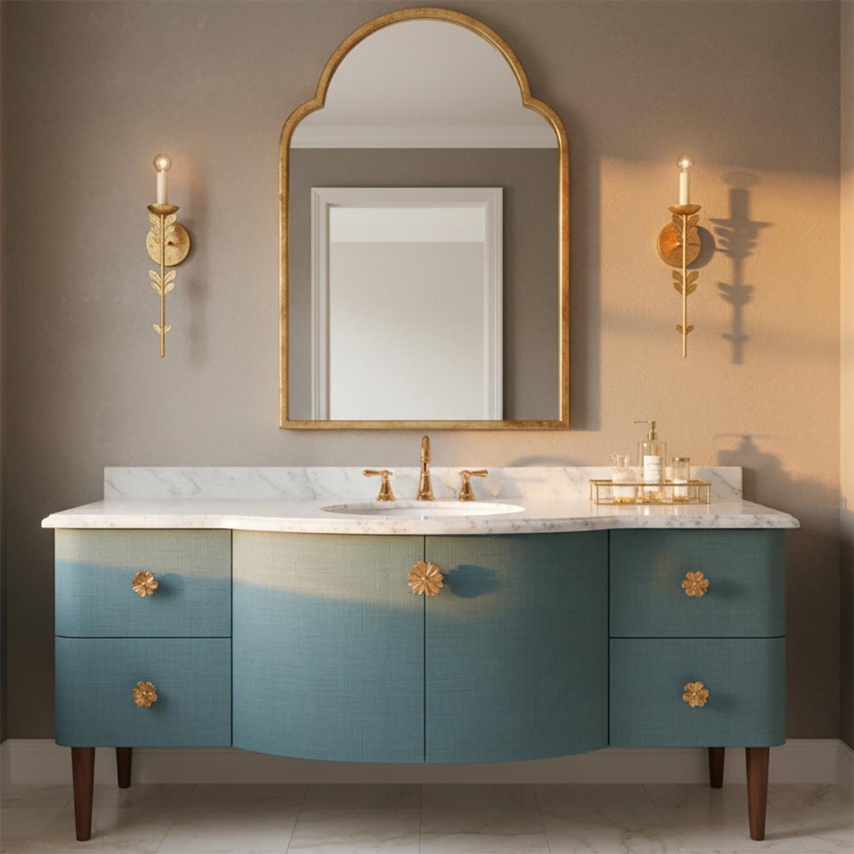 Aviva Wall Sconce 20", Gold Leaf
