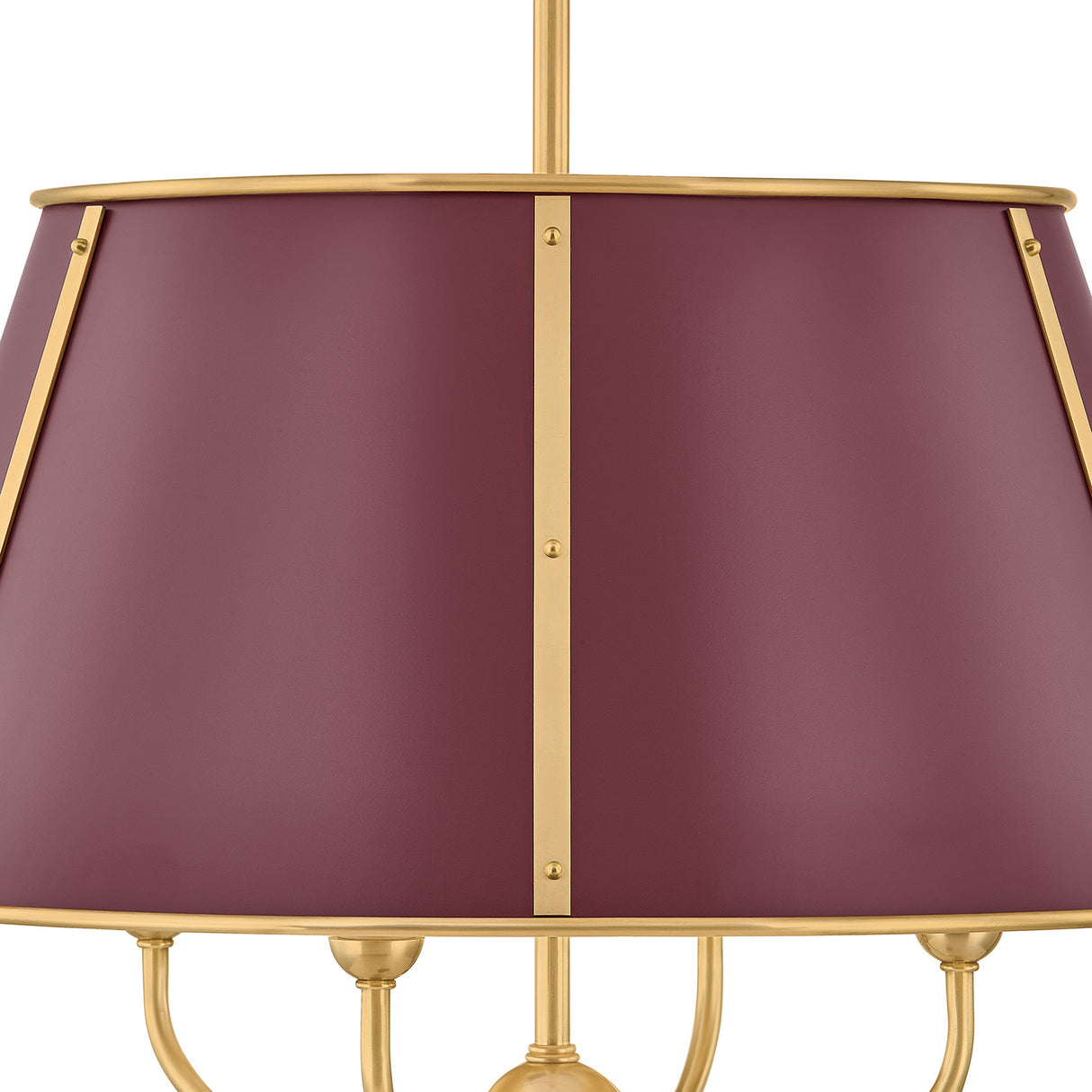 Avery 4 Light Large Pendant 20", Bordeaux with Aged Brass