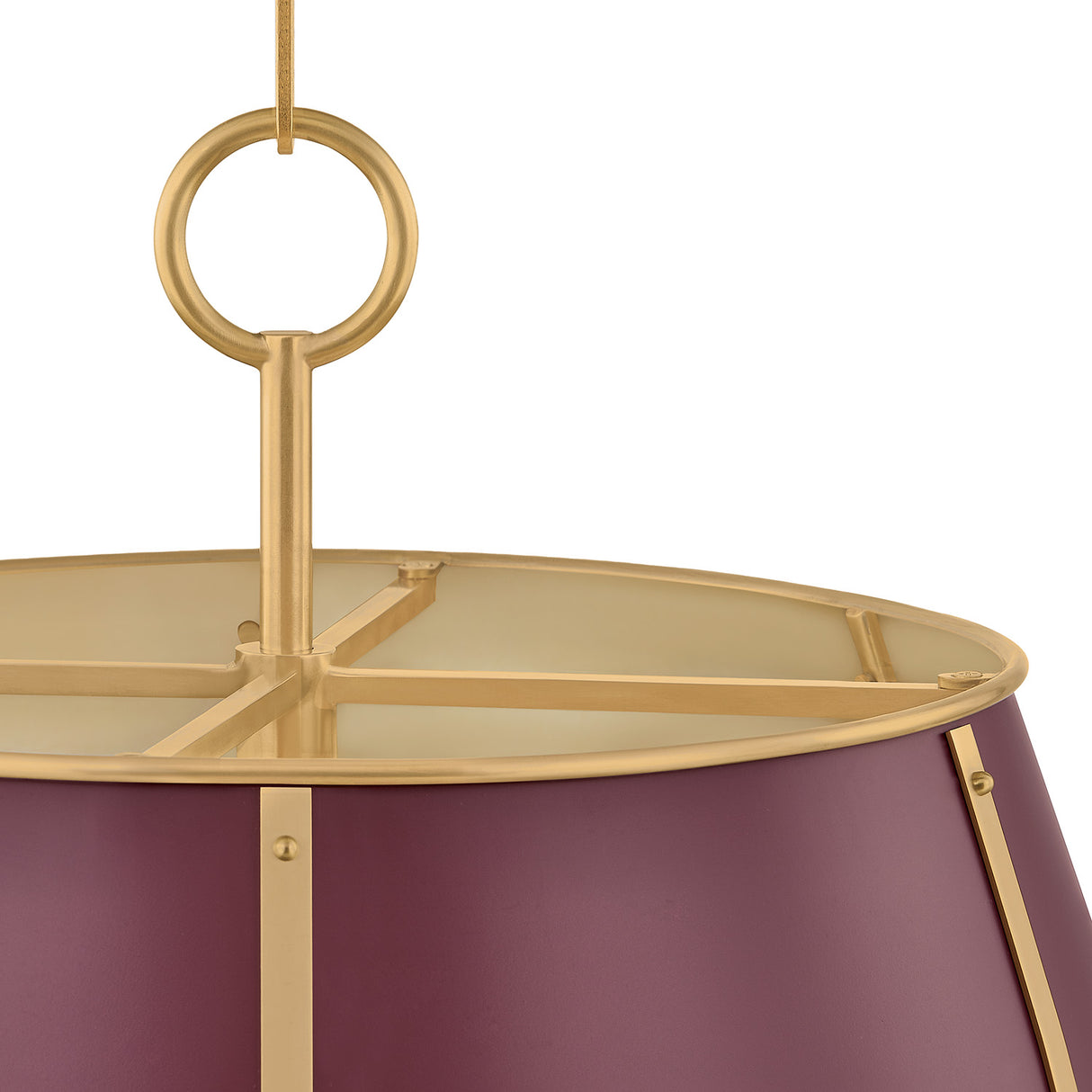 Avery 4 Light Large Pendant 20", Bordeaux with Aged Brass