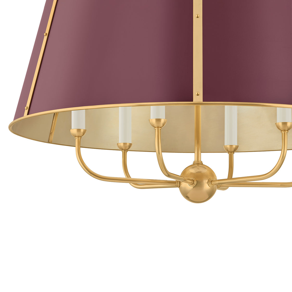 Avery 6 Light Extra Large Pendant 28", Bordeaux with Aged Brass