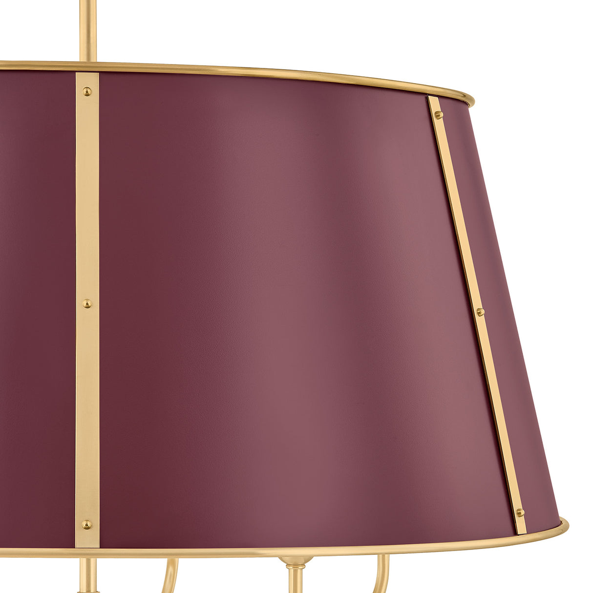 Avery 6 Light Extra Large Pendant 28", Bordeaux with Aged Brass