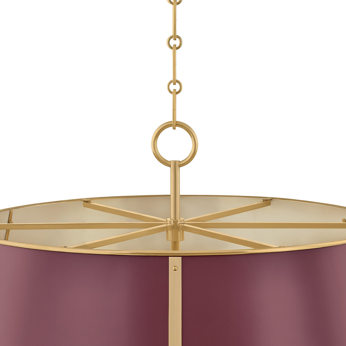 Avery 6 Light Extra Large Pendant 28", Bordeaux with Aged Brass