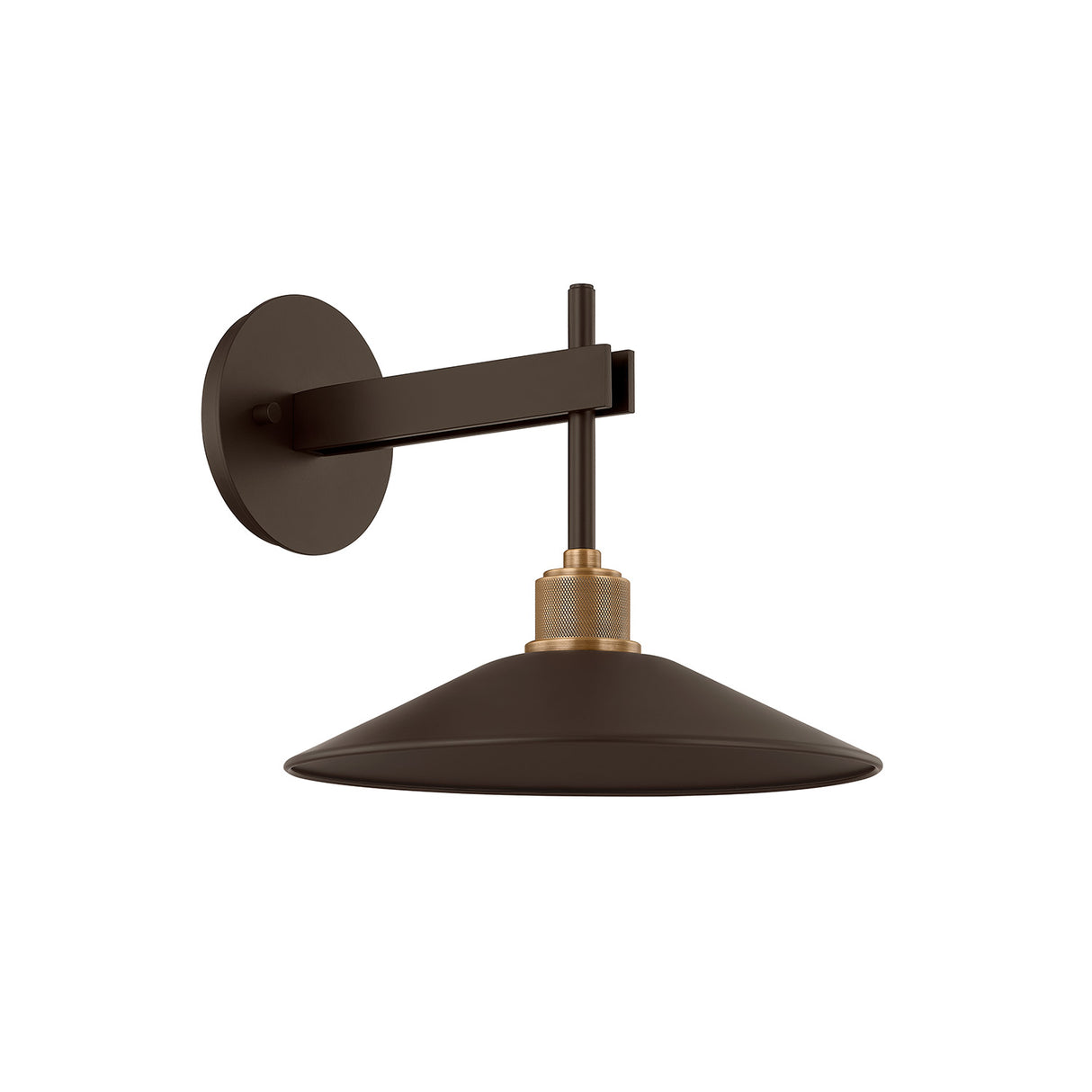 Emeri LED Outdoor Wall Light, Small Bronze with Vintage Brass Accents
