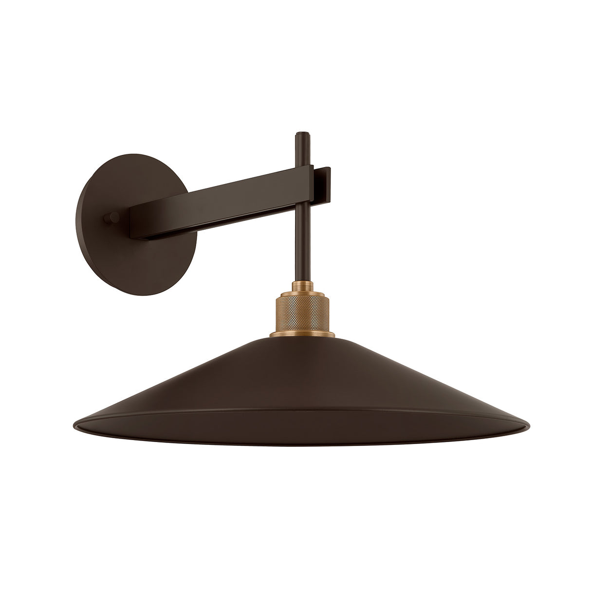 Emeri LED Outdoor Wall Light, Medium Bronze with Vintage Brass Accents