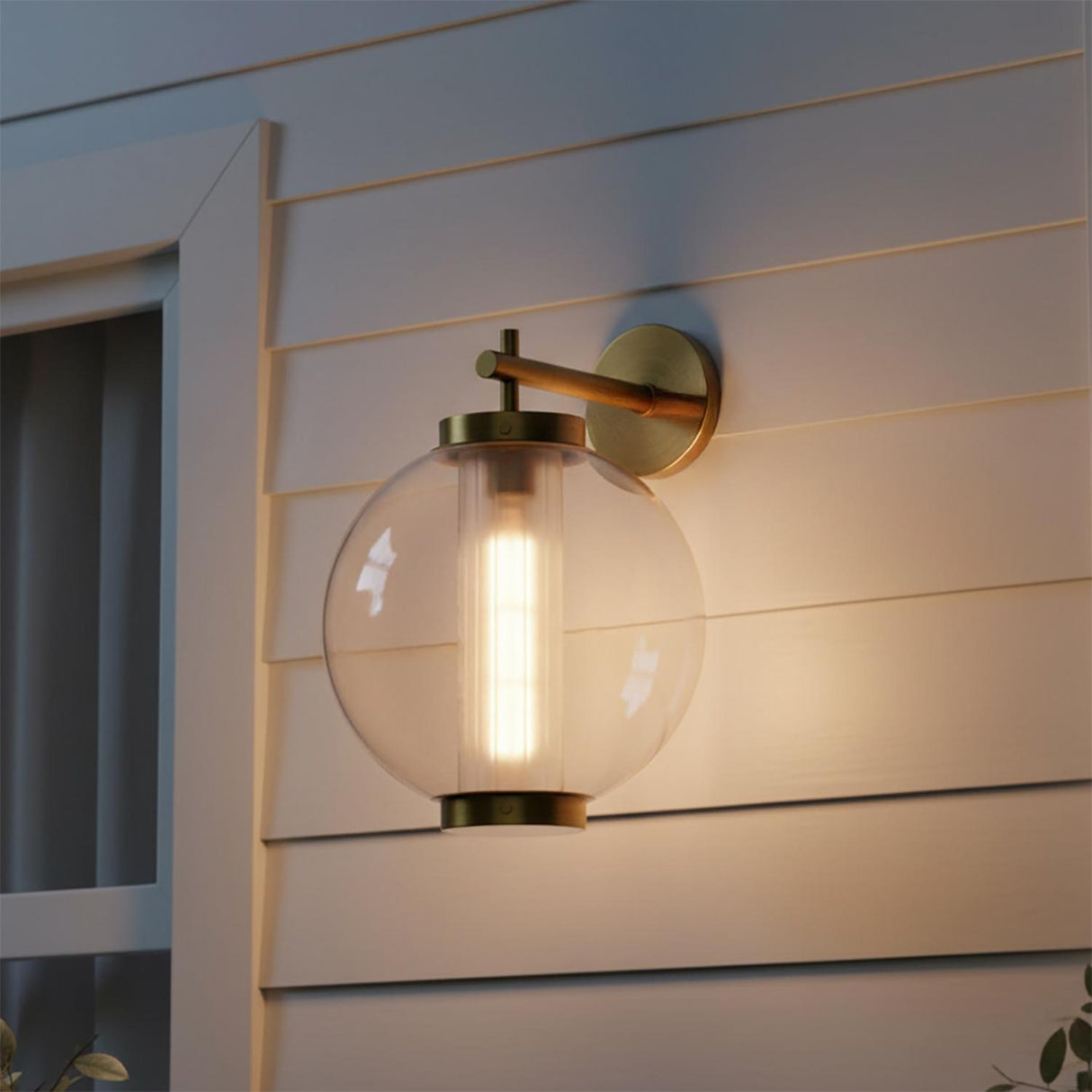 Rogers Outdoor Wall Light, 18" Vintage Brass