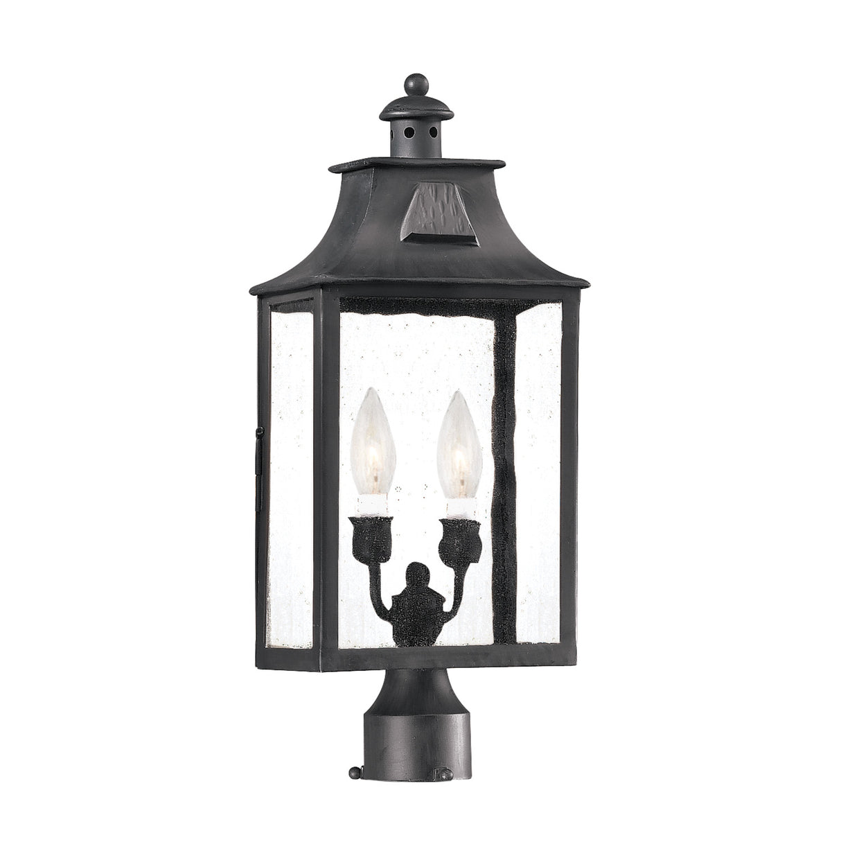 Bedford Outdoor Post Light, Medium 22" Antique Black Iron