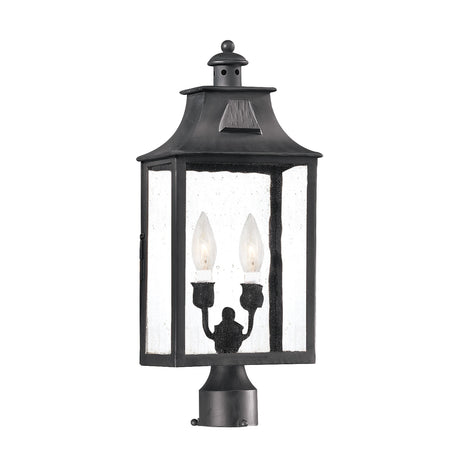 Bedford Outdoor Post Light, Medium 22" Antique Black Iron