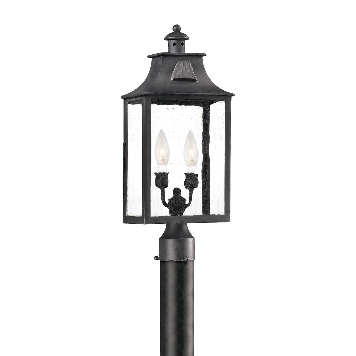 Bedford Outdoor Post Light, Medium 22" Antique Black Iron