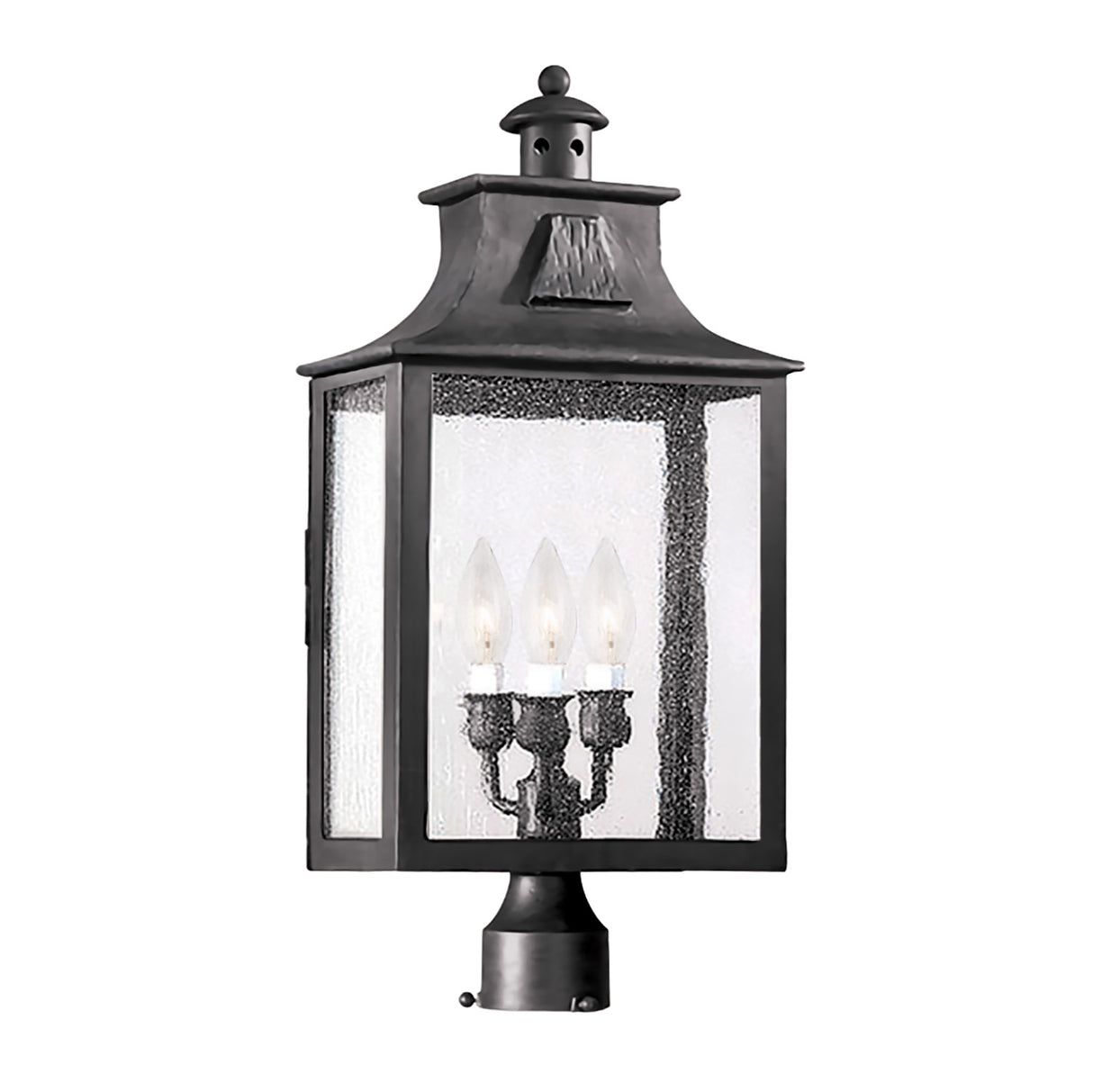 Bedford Outdoor Post Light, Large 24" Antique Black Iron