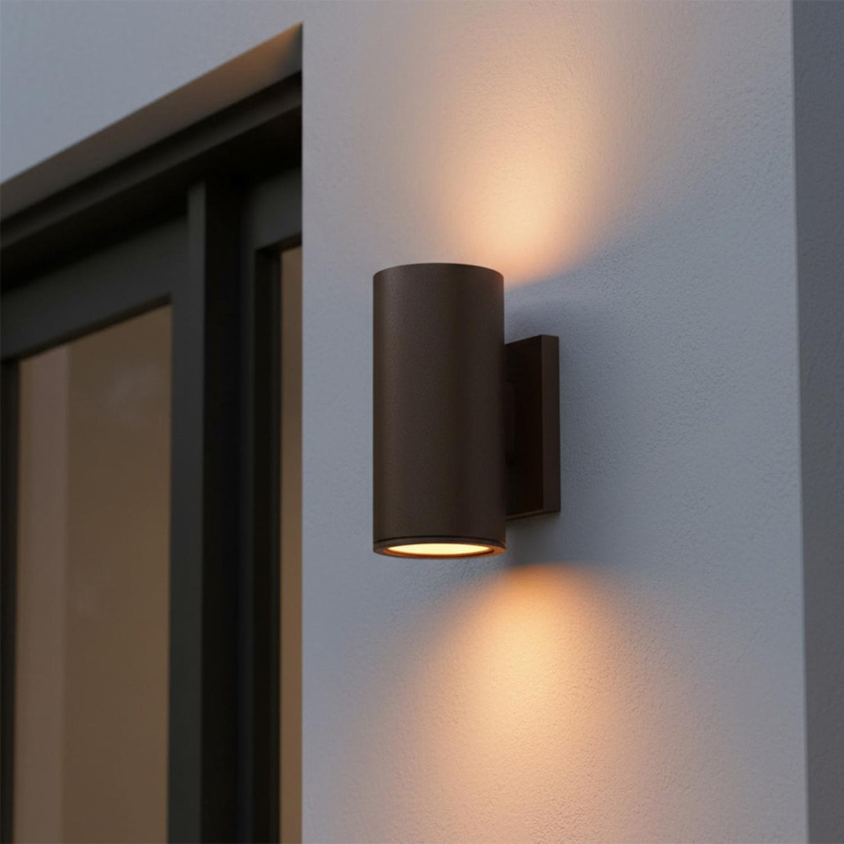 Beck Outdoor Cylinder Wall Light, 9" Bronze