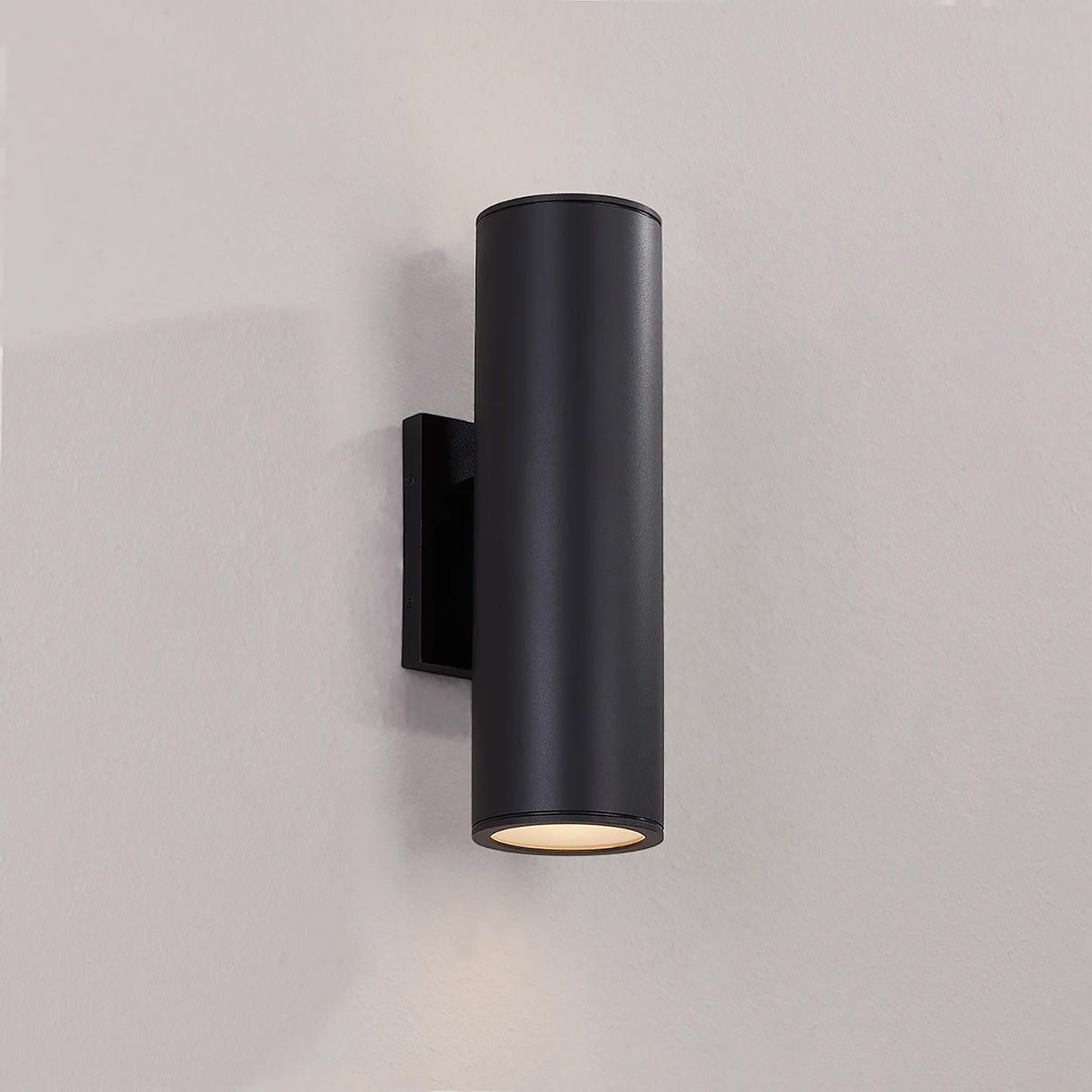 Beck Outdoor Cylinder Wall Light, 15" Black