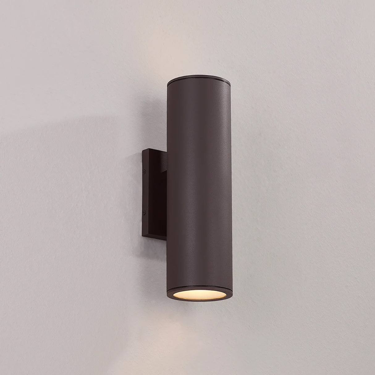 Beck Outdoor Cylinder Wall Light, 15" Bronze