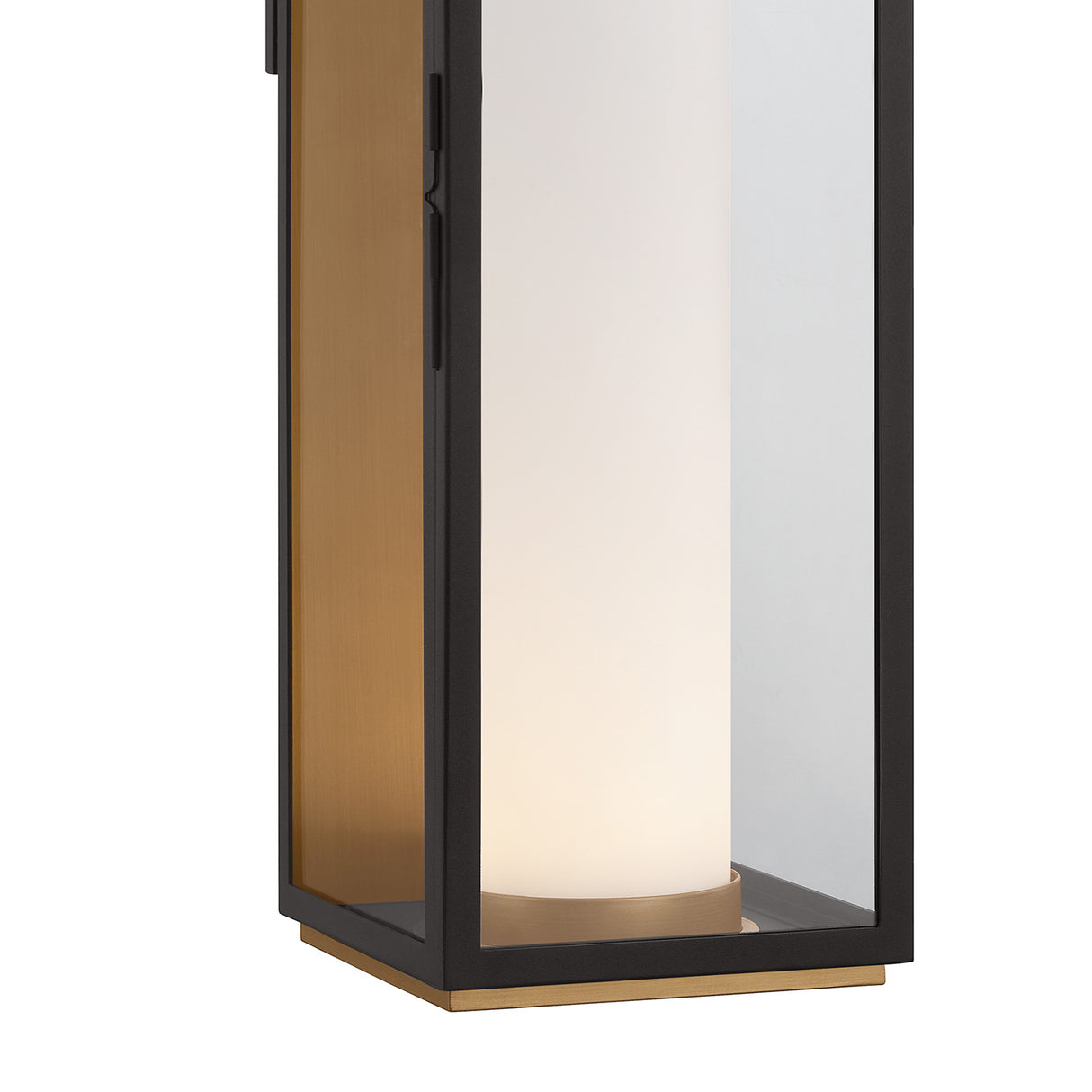 Waverly LED Outdoor Wall Light, Large 29" Black with Vintage Brass Accents