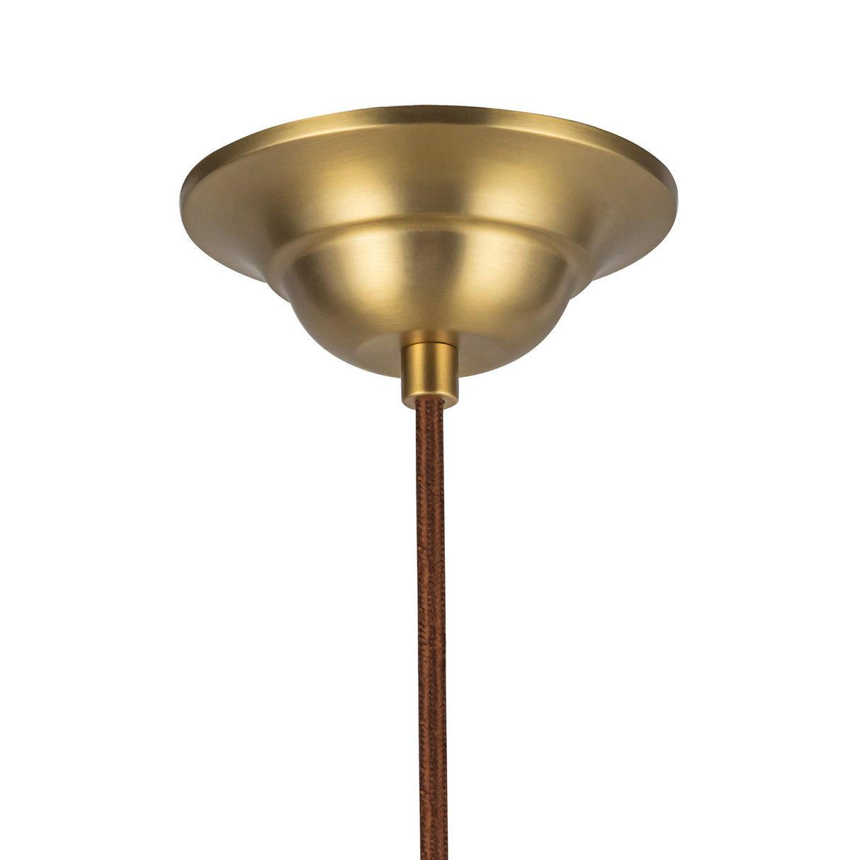 Trudy 4 Light Medium Pendant 18", Brushed Brass with Fabric Shade
