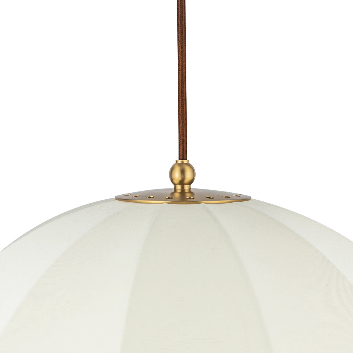 Trudy 4 Light Medium Pendant 18", Brushed Brass with Fabric Shade
