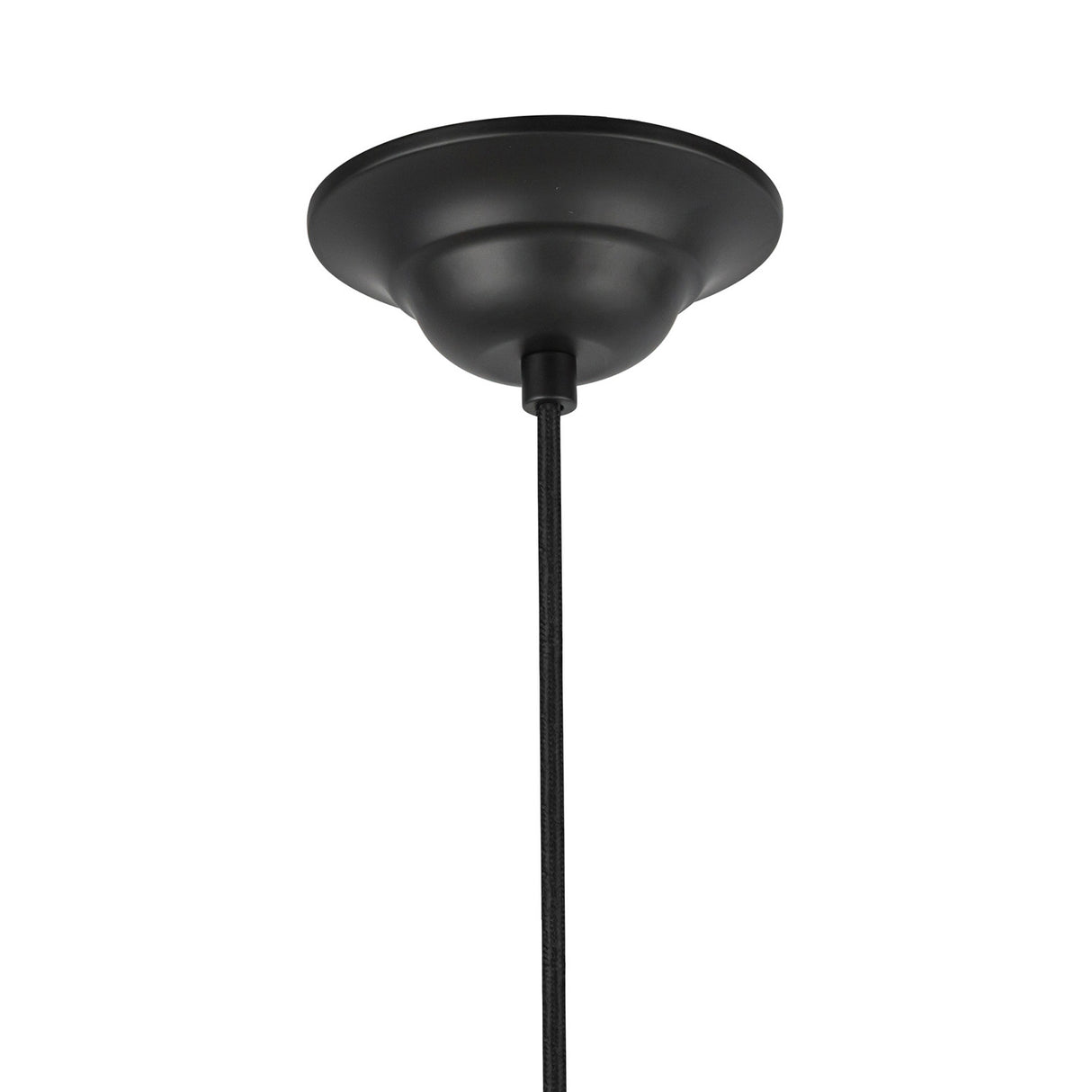 Trudy 4 Light Medium Pendant 18", Matte Black with Fabric Shade