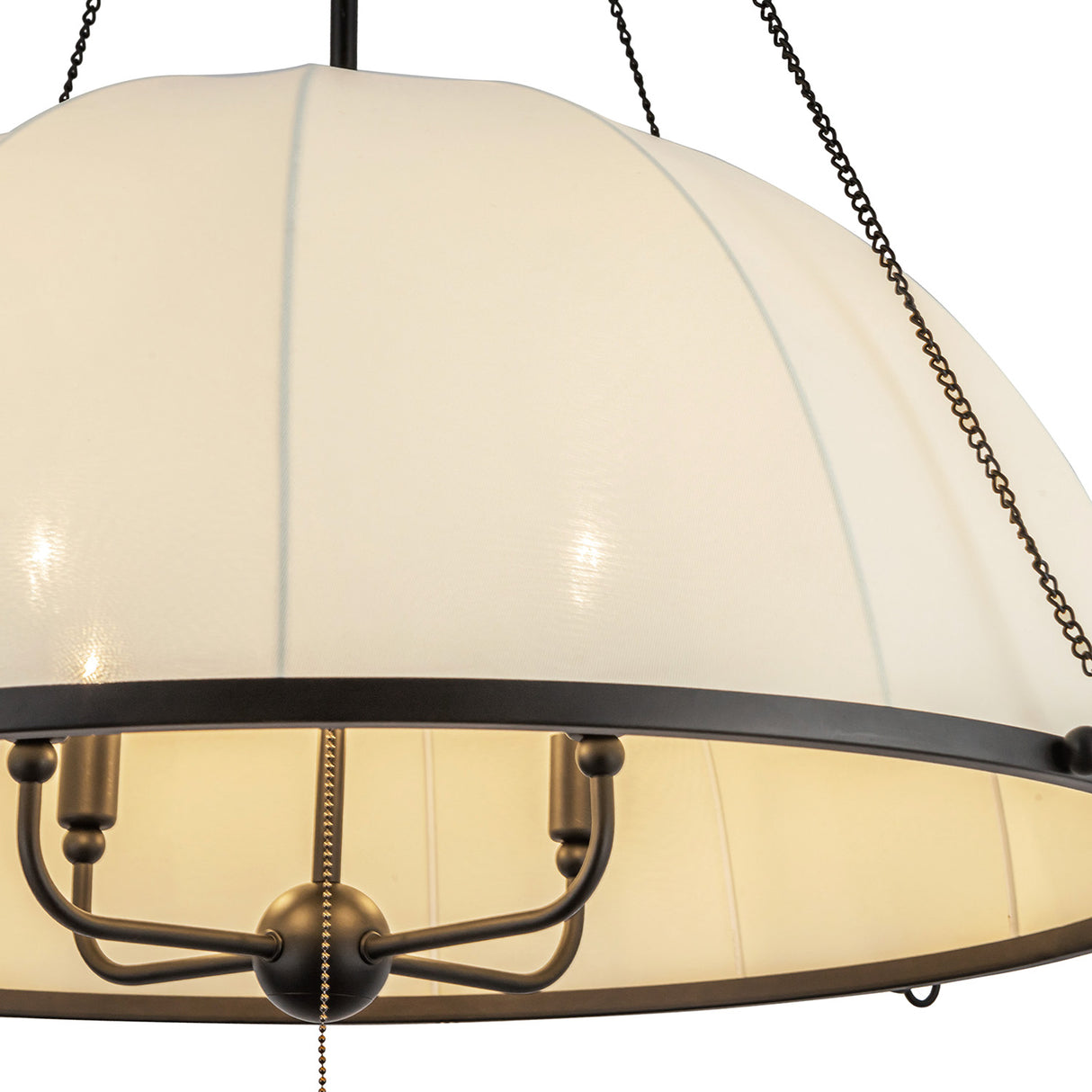 Trudy 4 Light Extra Large Pendant 33", Matte Black with Fabric Shade