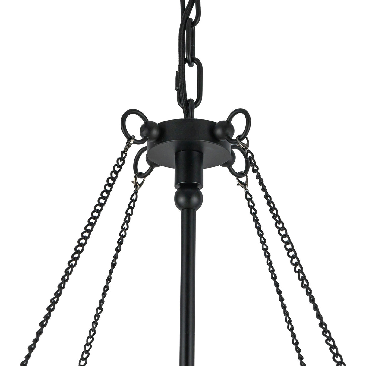 Trudy 4 Light Extra Large Pendant 33", Matte Black with Fabric Shade
