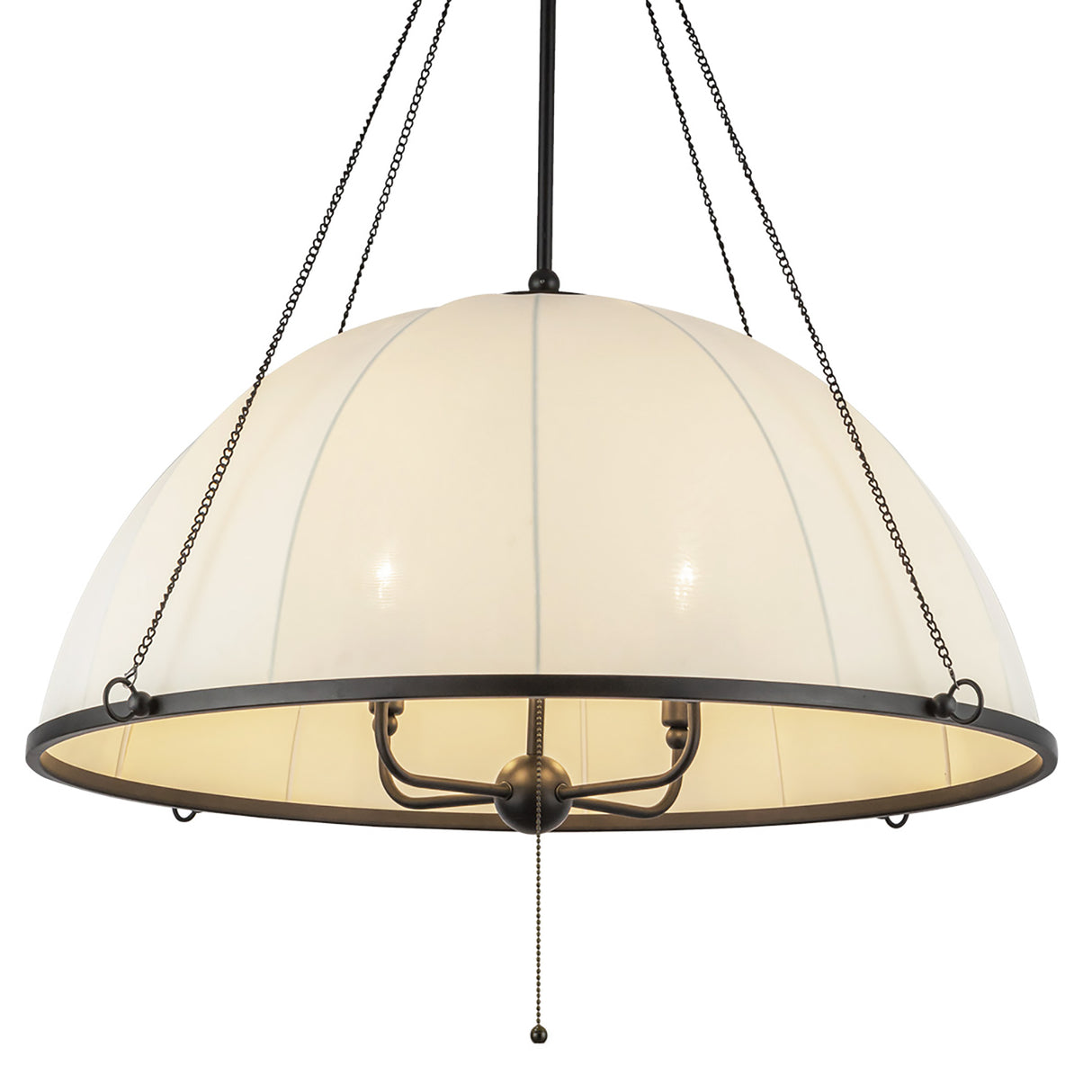 Trudy 4 Light Extra Large Pendant 33", Matte Black with Fabric Shade