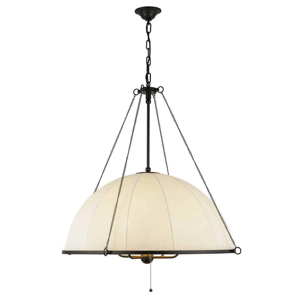 Trudy 4 Light Extra Large Pendant 33", Matte Black with Fabric Shade