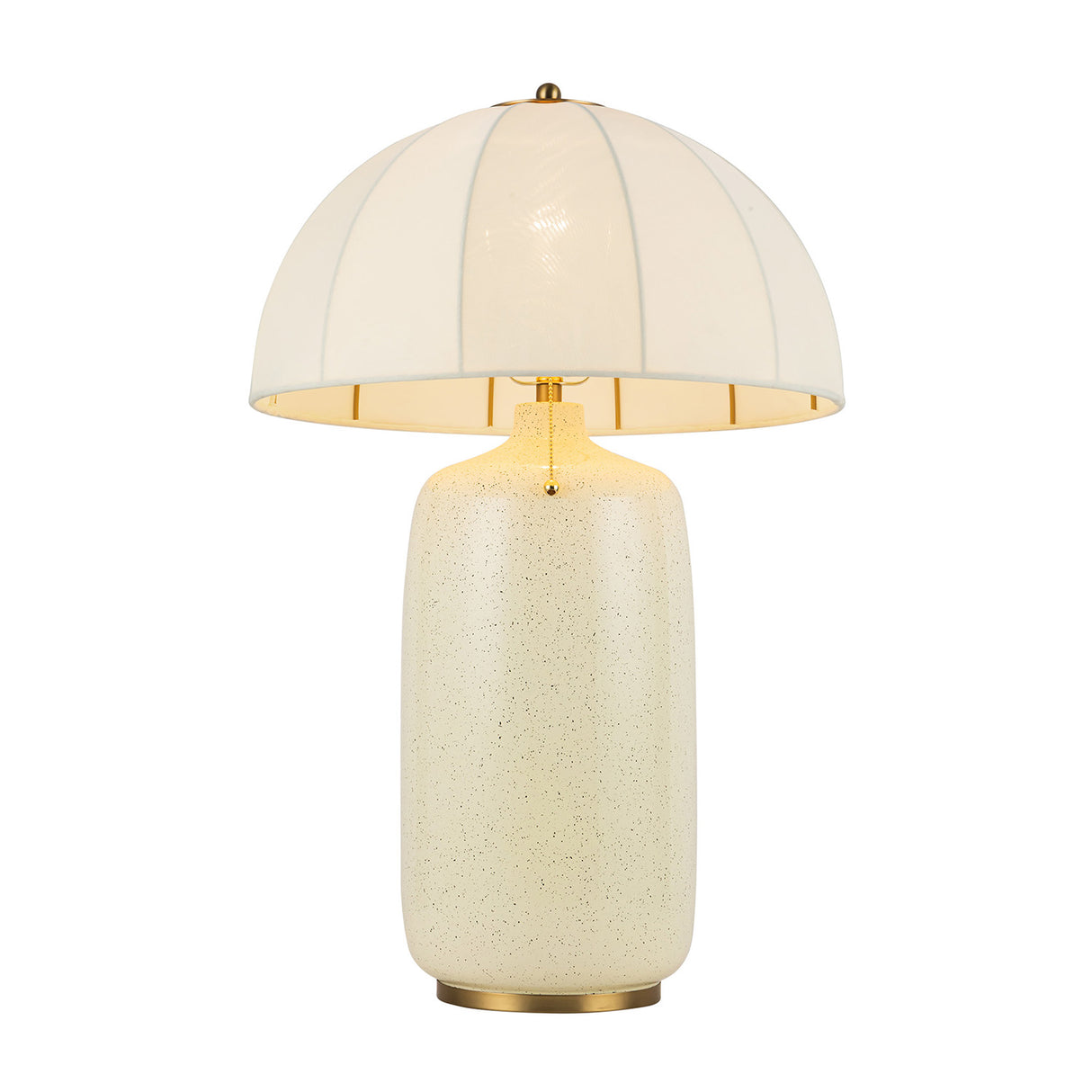 Trudy Table Lamp, Cream with Brass Accents