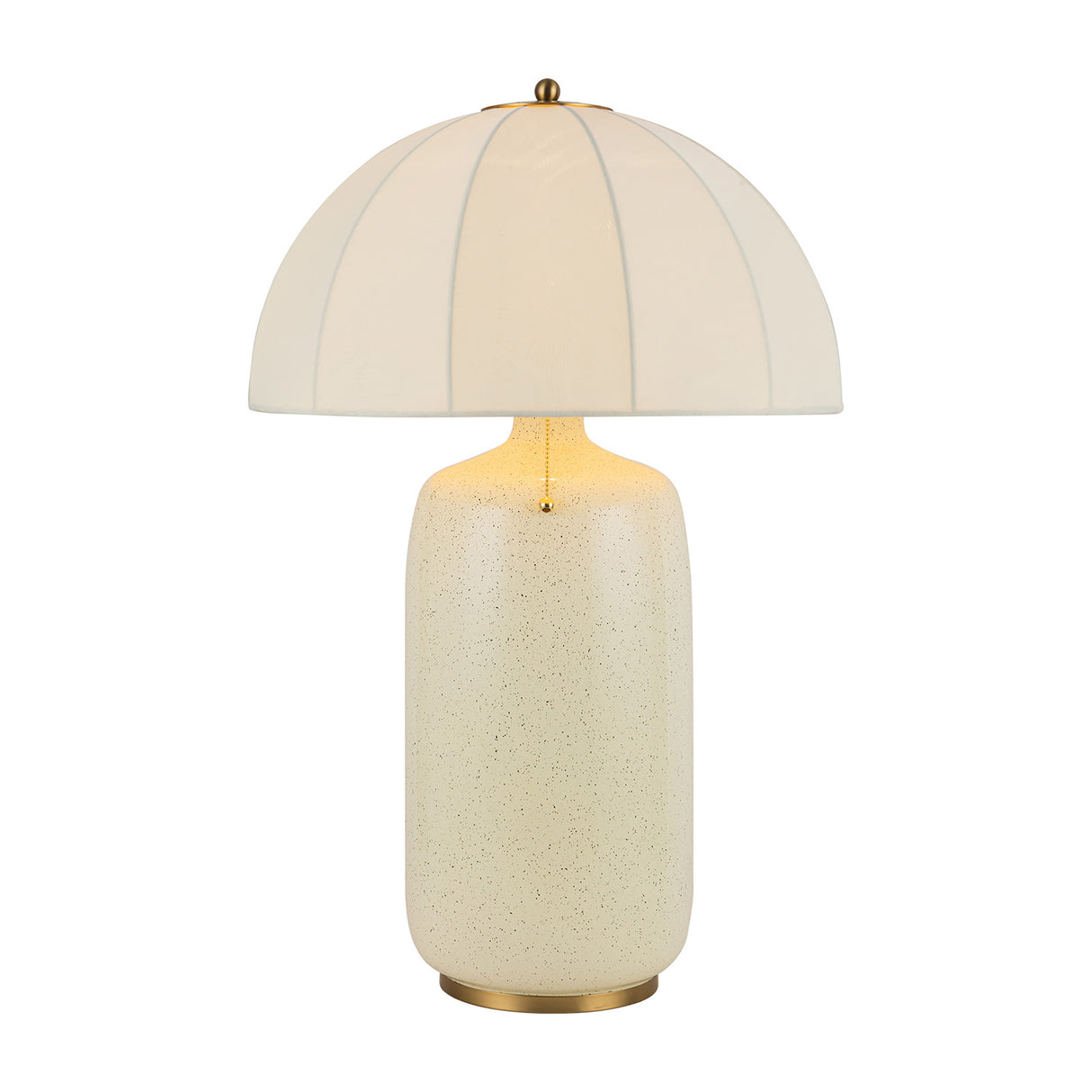 Trudy Table Lamp, Cream with Brass Accents