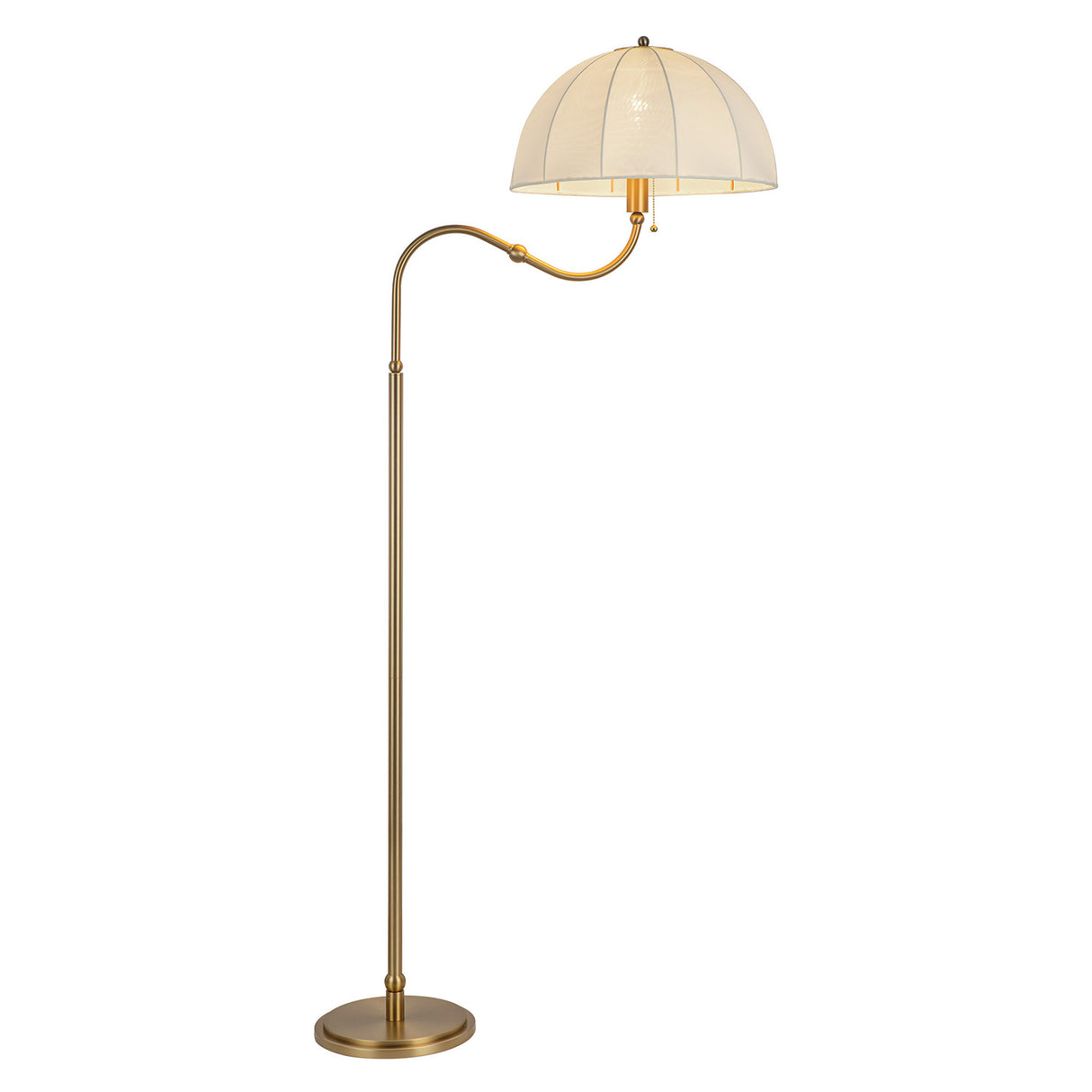 Trudy Floor Lamp, Brushed Brass