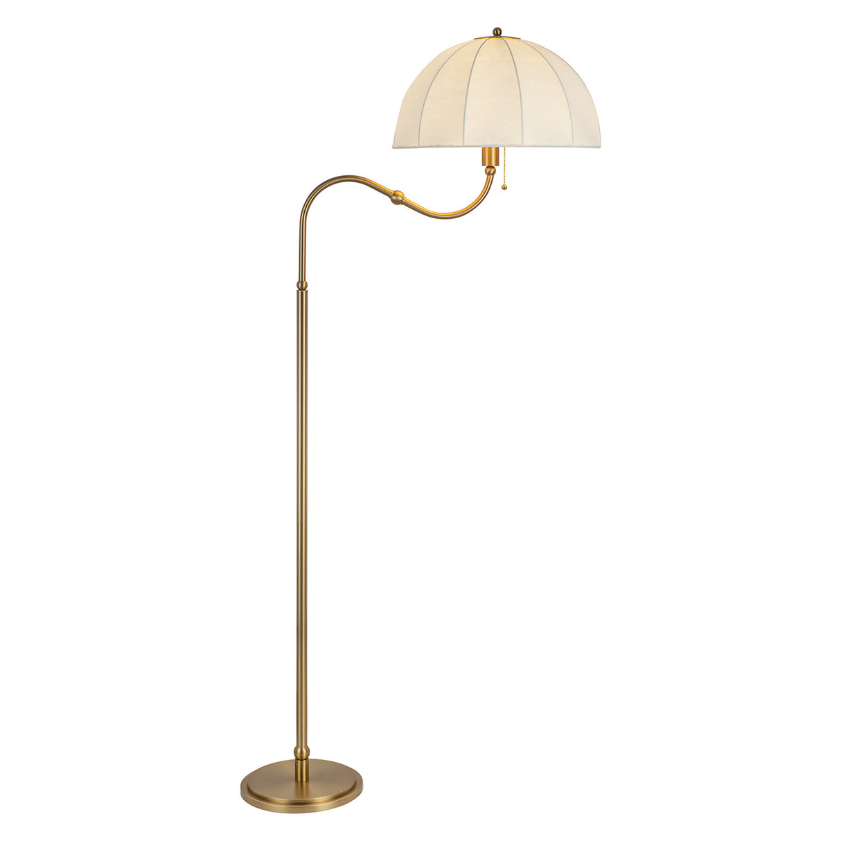 Trudy Floor Lamp, Brushed Brass