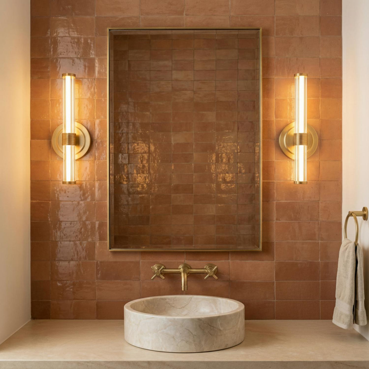 Orville LED Wall Sconce 12", Brushed Brass