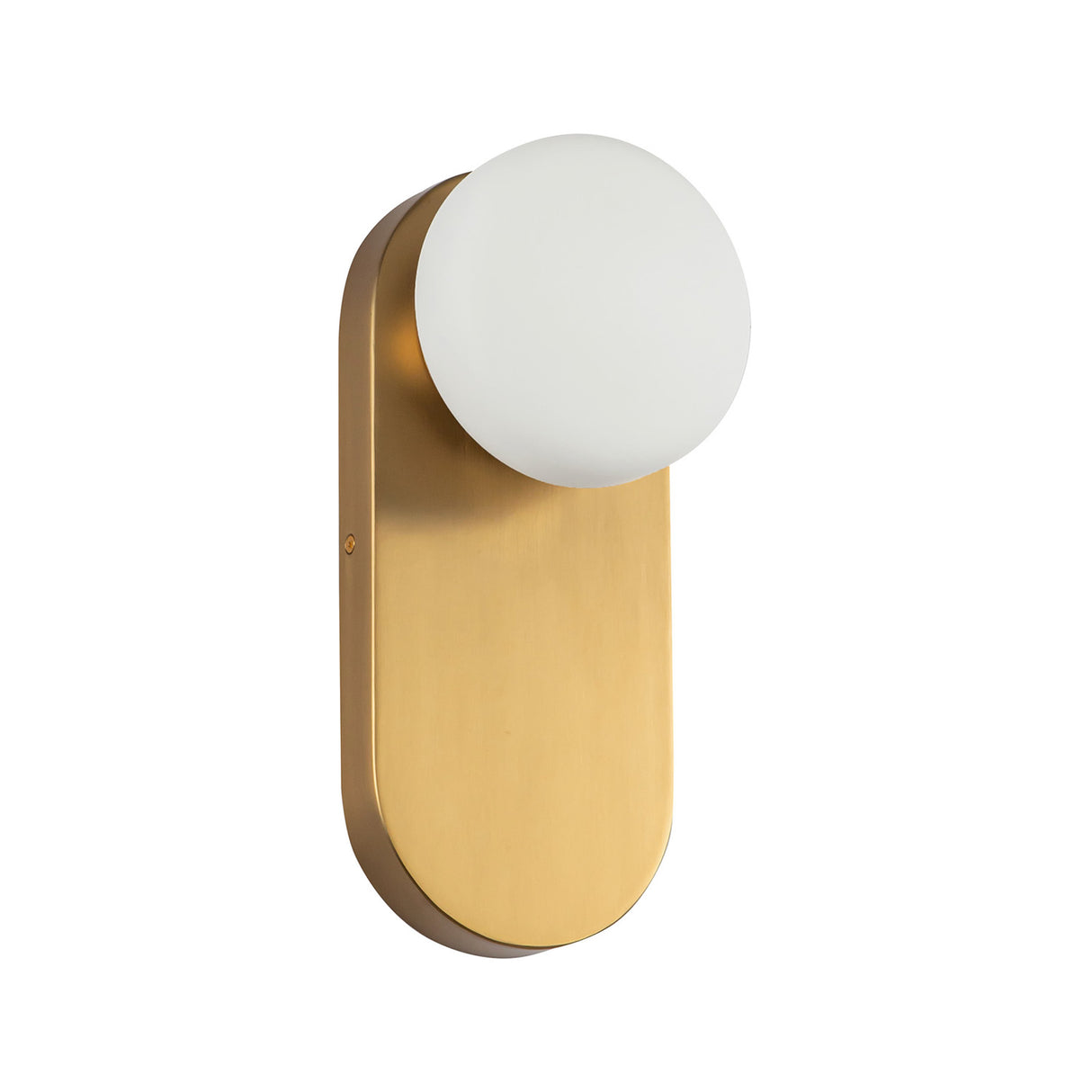 Enzo Wall Sconce 13", Brushed Brass and Opal Glass