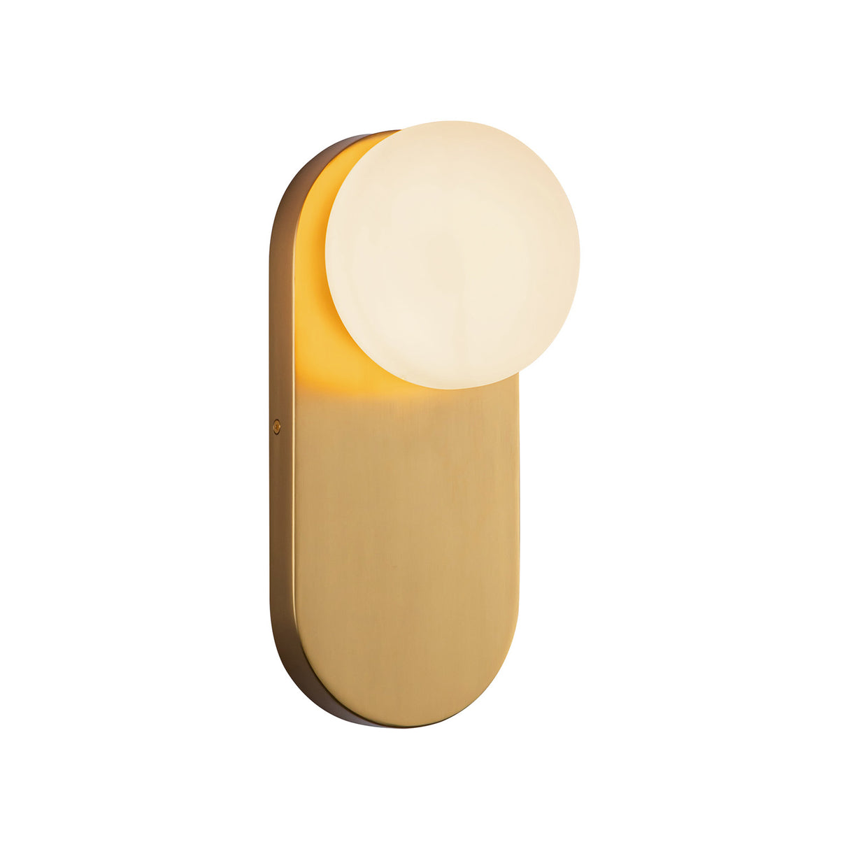 Enzo Wall Sconce 13", Brushed Brass and Opal Glass