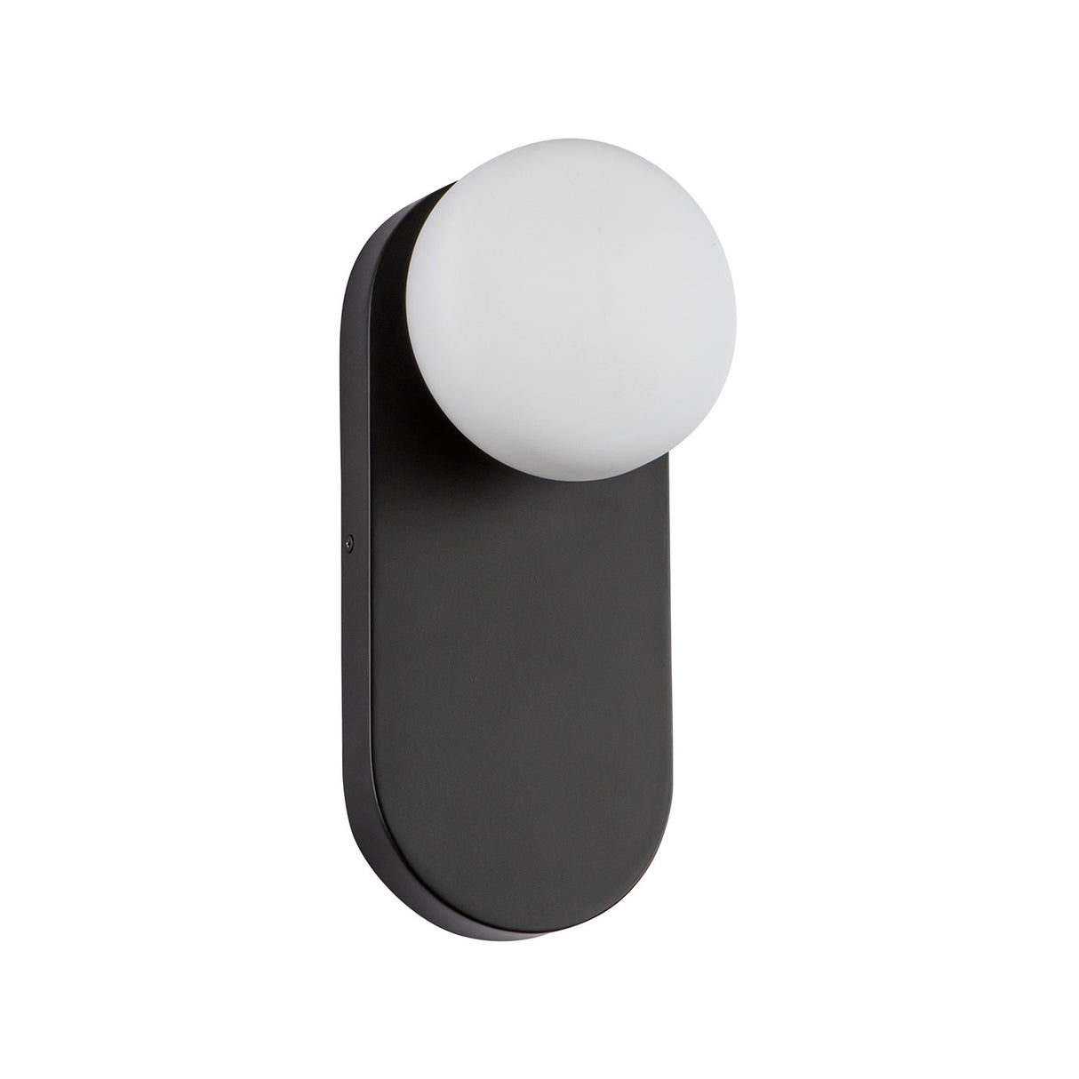 Enzo Wall Sconce 13", Matte Black and Opal Glass