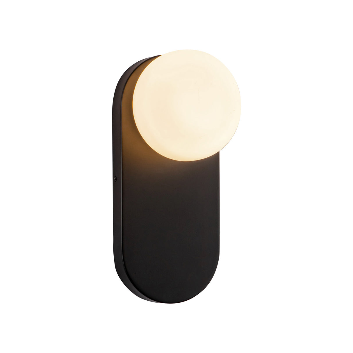 Enzo Wall Sconce 13", Matte Black and Opal Glass