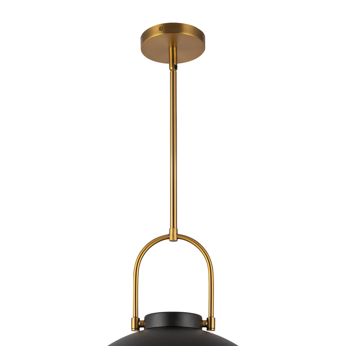 Solene Pendant 16", Matte Black and Opal Glass