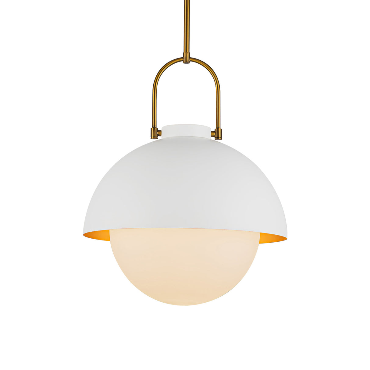 Solene Pendant 16", White and Opal Glass