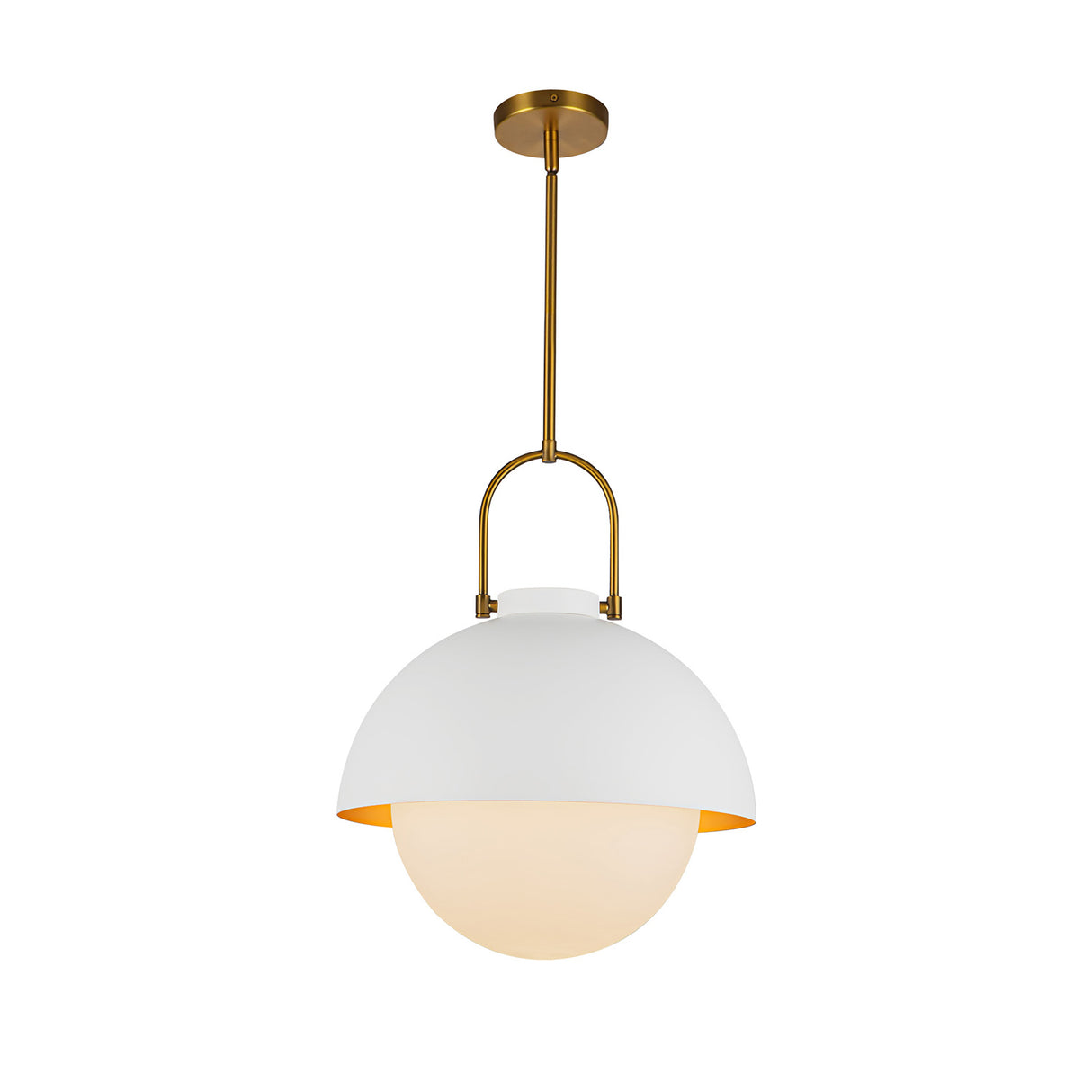 Solene Pendant 16", White and Opal Glass