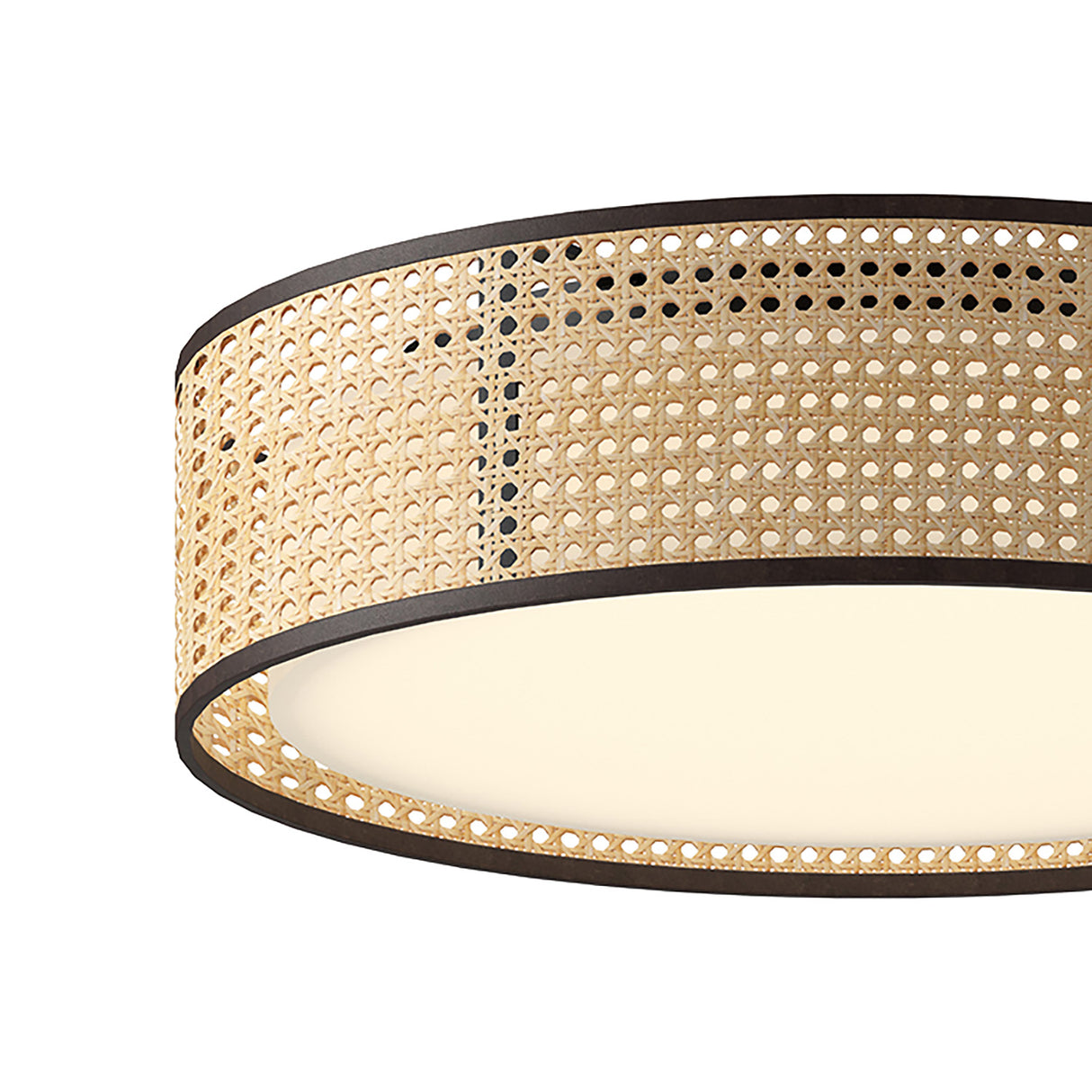 Amaris Medium LED Flush Mount 16", Cane with Black Accents