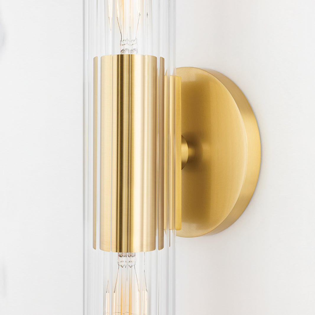 Orion 2 Light Wall Sconce 25", Aged Brass
