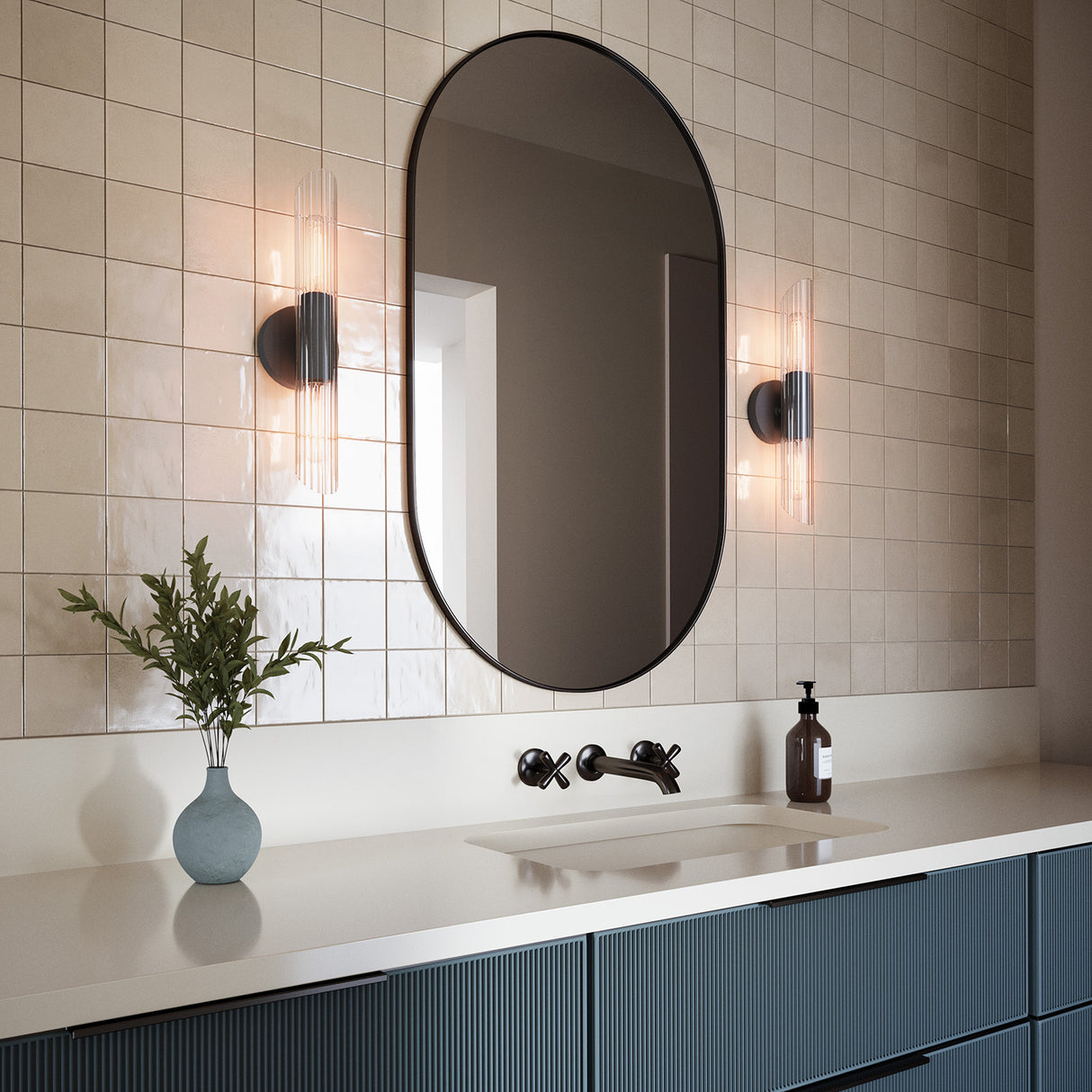 Orion 2 Light Wall Sconce 17", Old Bronze