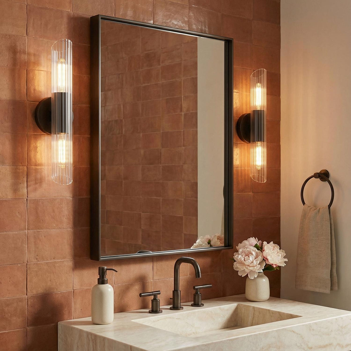 Orion 2 Light Wall Sconce 17", Old Bronze