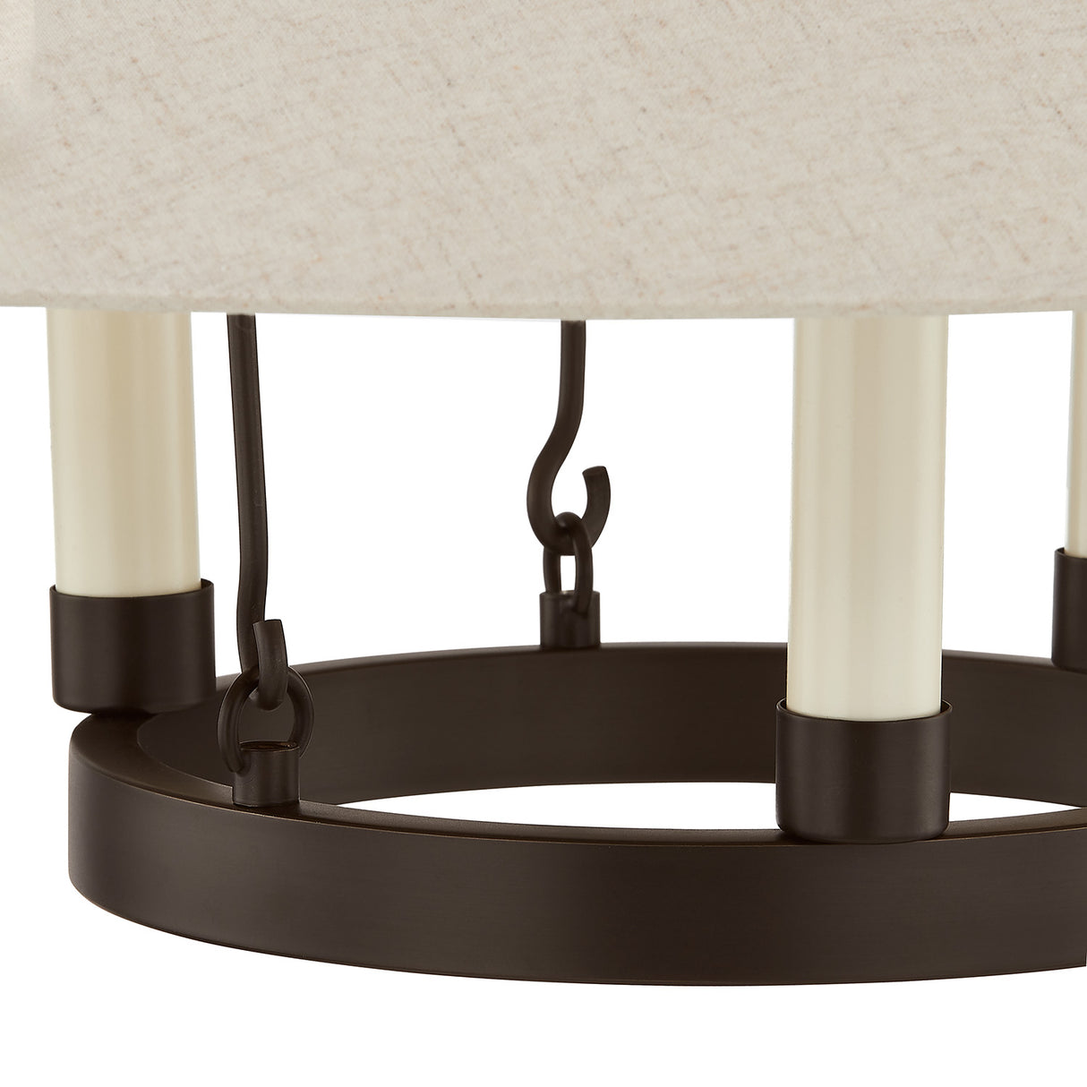 Dawson Pendant 25", Bronze with Linen Shade