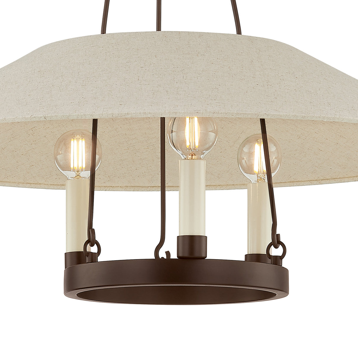 Dawson Pendant 25", Bronze with Linen Shade