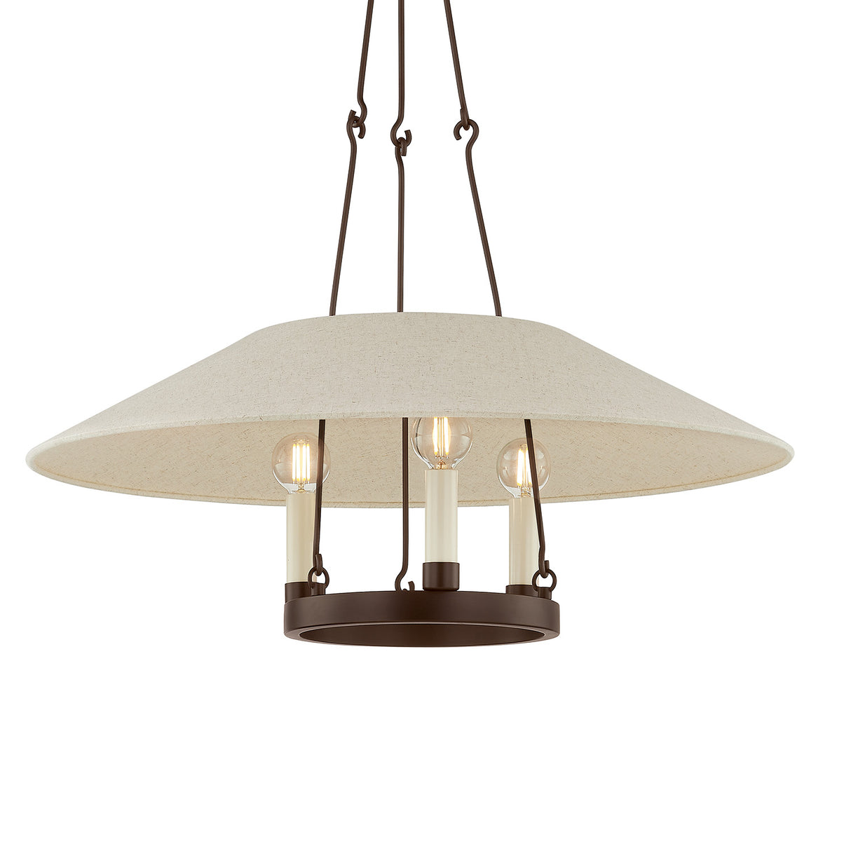 Dawson Pendant 25", Bronze with Linen Shade