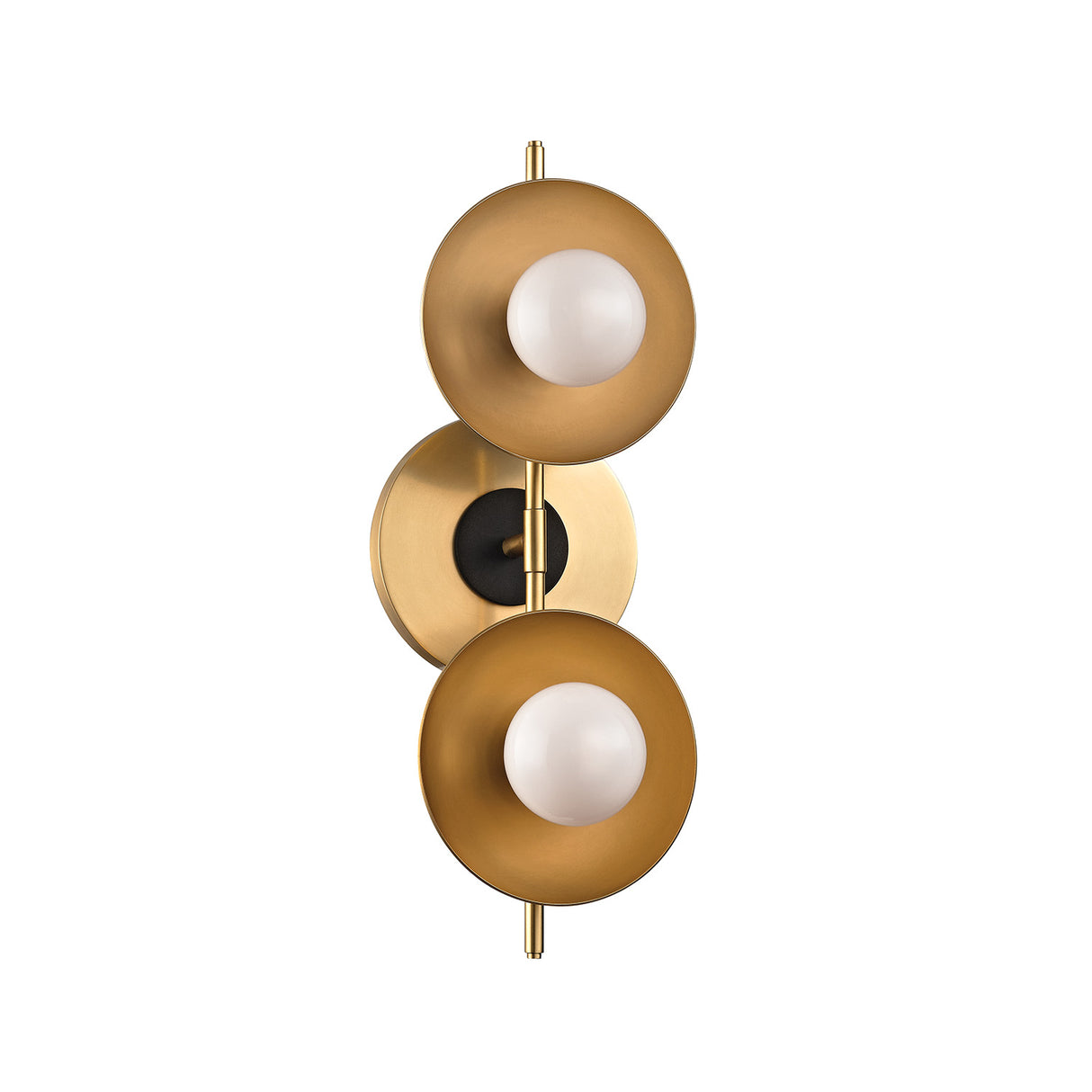 Liam 2 Light Wall Sconce, Aged Brass