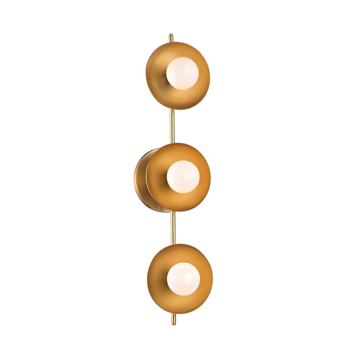 Liam 3 Light Vanity, Aged Brass