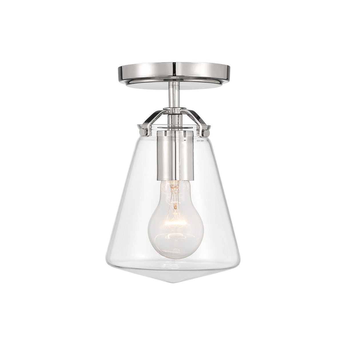 Addison Small Semi-Flush 6", Polished Nickel